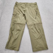 Eastern Mountain Sports Pants Men 38 Green Cargo Convertible Outdoor Hiking Read