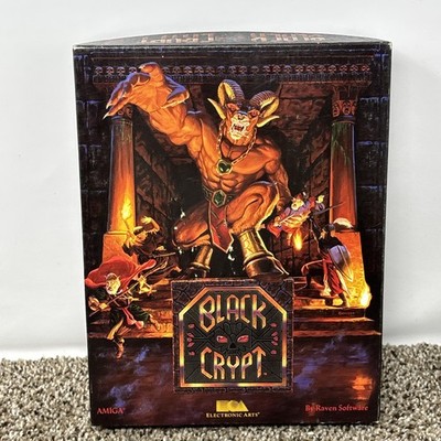 Black Crypt Commodore Amiga Big Box Game Complete CIB 3.5'' EA Untested