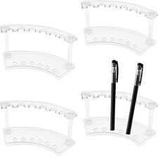 4-Pack Clear Plastic Pen Display Rack, 6-Slot Pen Holder Stand for Craft  Vendo