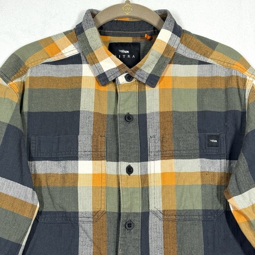 SITKA Shirt Mens Medium Ashland Plaid Lightweight Flannel Outdoor Stretch Pocket - Picture 3 of 14
