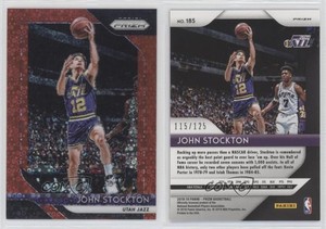 2018-19 Panini Prizm Fast Break Red Prizm /125 John Stockton #185 HOF