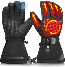Heated Gloves for Men Women,Electric Heated Ski Gloves with 3 Heat Settings, Rec