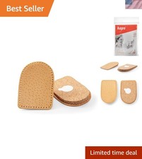 Men's Orthotic Heel Raise, Natural Cork  Leather, Relief for Achilles Pain