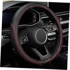 LABBYWAY Microfiber Leather Auto Car Steering Wheel Cover, Universal Fit Black