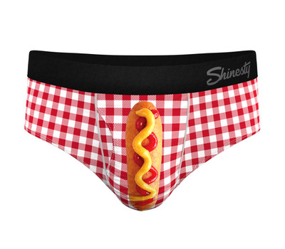 Shinesty ''Hot Diggity'' Corn Dog Print Ball Hammock  Pouch Briefs Underwear