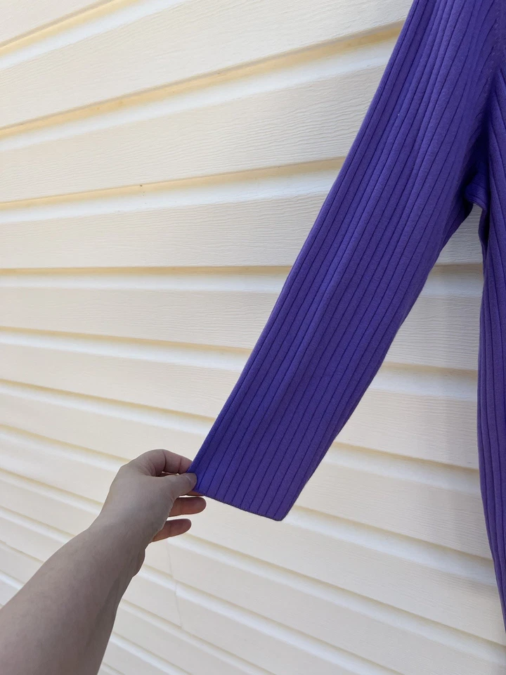 NWT Talbots Pretty Lavender V-Neck Woven Stripe Long Sleeve Cardigan 3X 22W 24W - Image 3 of 4