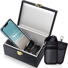 Faraday Box with Faraday Bags for Car Keys, Car Key Signal Blocking Box, Keyl...