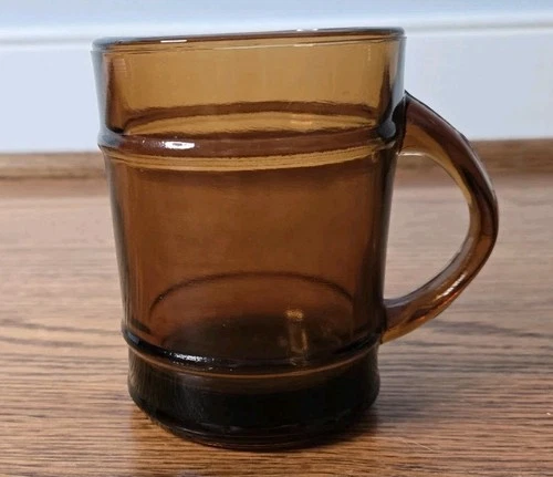 Anchor Hocking Fire King Coffee Cup Mug Ranger Barrel Amber Glass Vintage