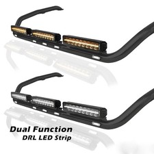 Black Stainless Steel Roof Bar + LEDs + 17" LED Light Bars For MAN TG3 GX Cab