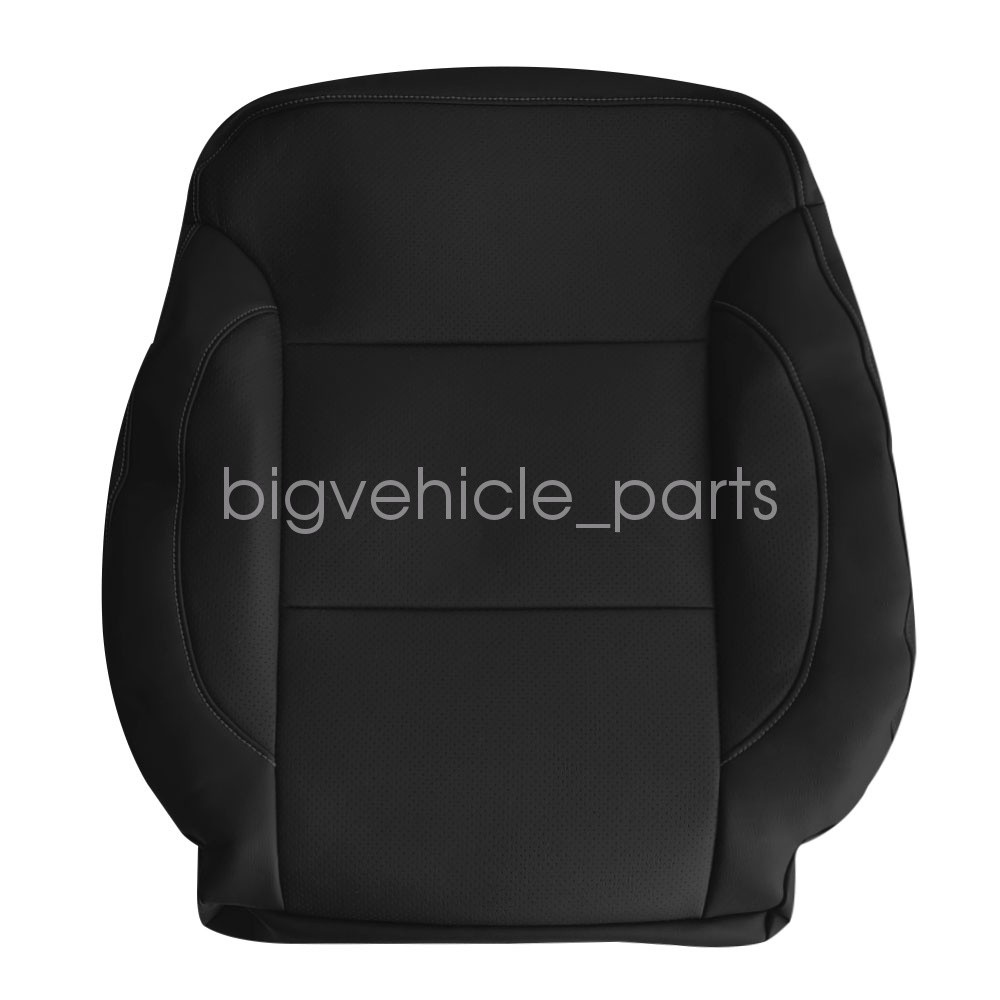 Driver Bottom Top Perforated Leather Seat Cover Black For 15-19 Chevy Silverado