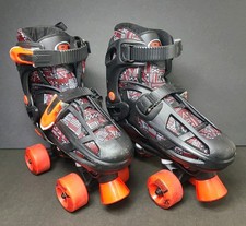 Roller Derby Roller Skates Youth Adjustable size 3-6 Red Black Geometric