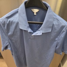 Banana Republic Polo Shirt Mens L Luxe Soft Touch Performance Slim Fit Blue