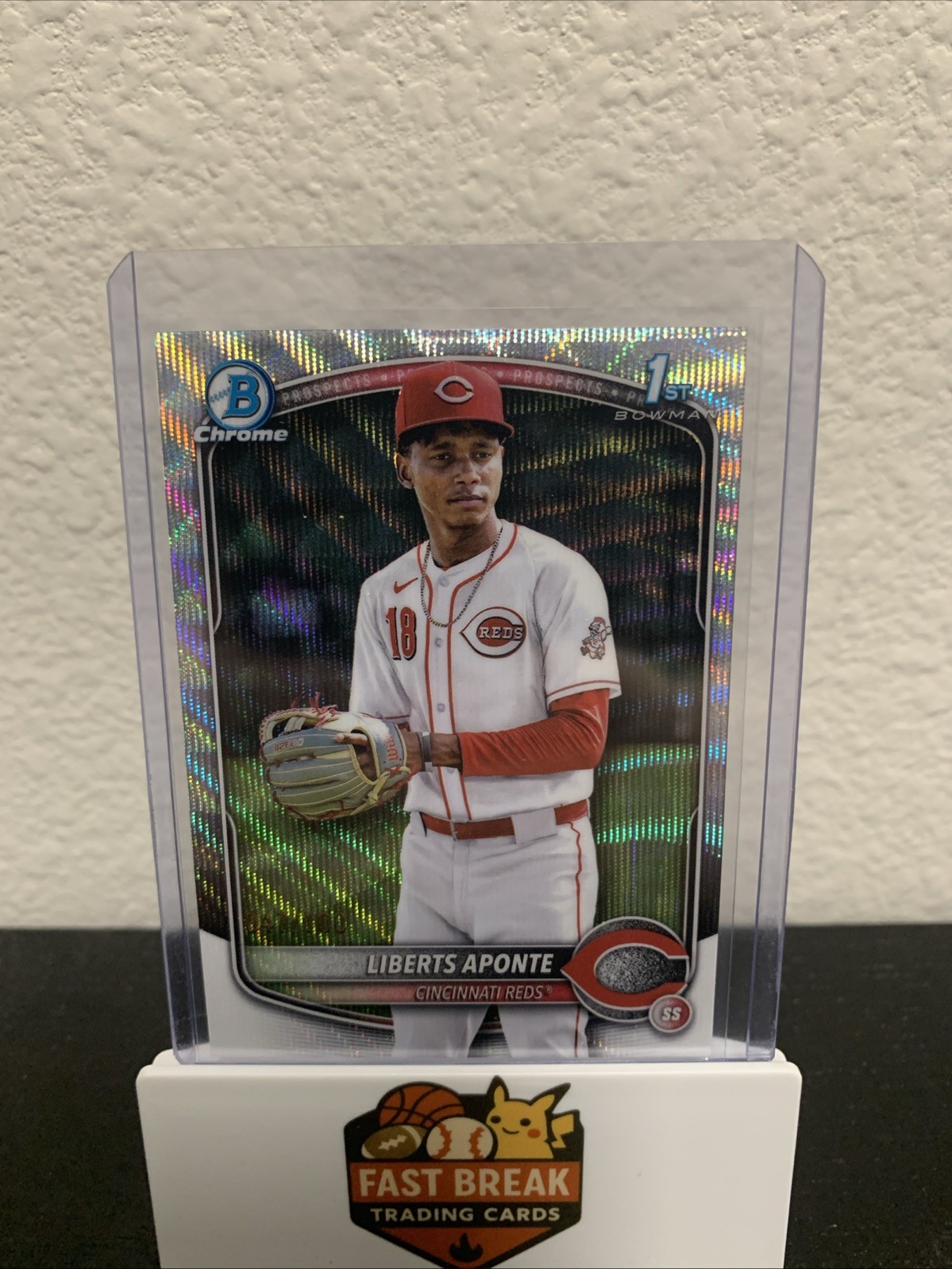 2025 Bowman Chrome - #BCP-174 Liberts Aponte 1st Bowman Wave Refractor /100