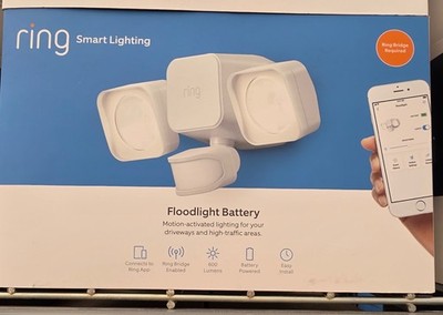 Ring Smart Lighting Battery Floodlight - White - NEW
