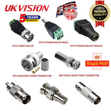 CCTV BNC RCA Connector 12V DC Power Plug RG59 Crimp Twist Cat5 Coupler Adapter