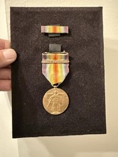 WWI World War 1 Victory Medal France Service Bar U.S. Ribbon Military 2 Pieces