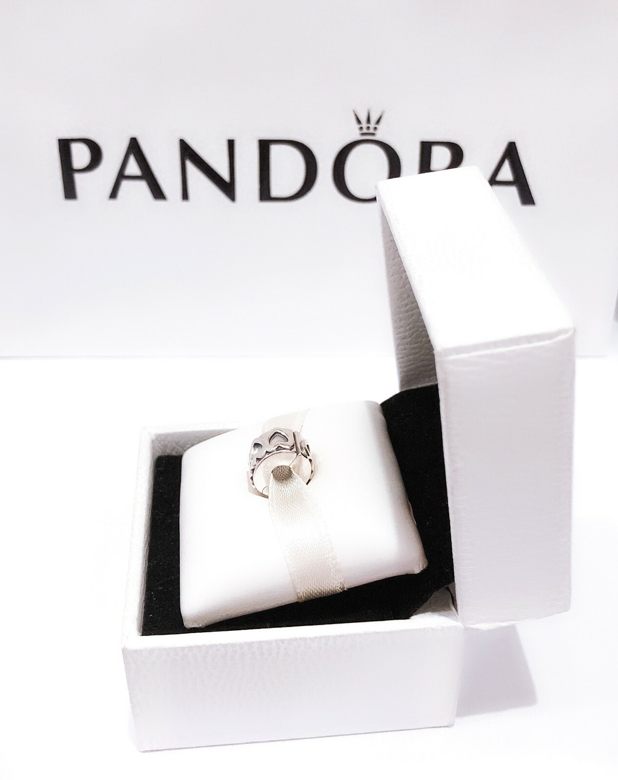 NEW Authentic PANDORA 925 Ale Silver Row of Heart Clip Charm Pendant ...