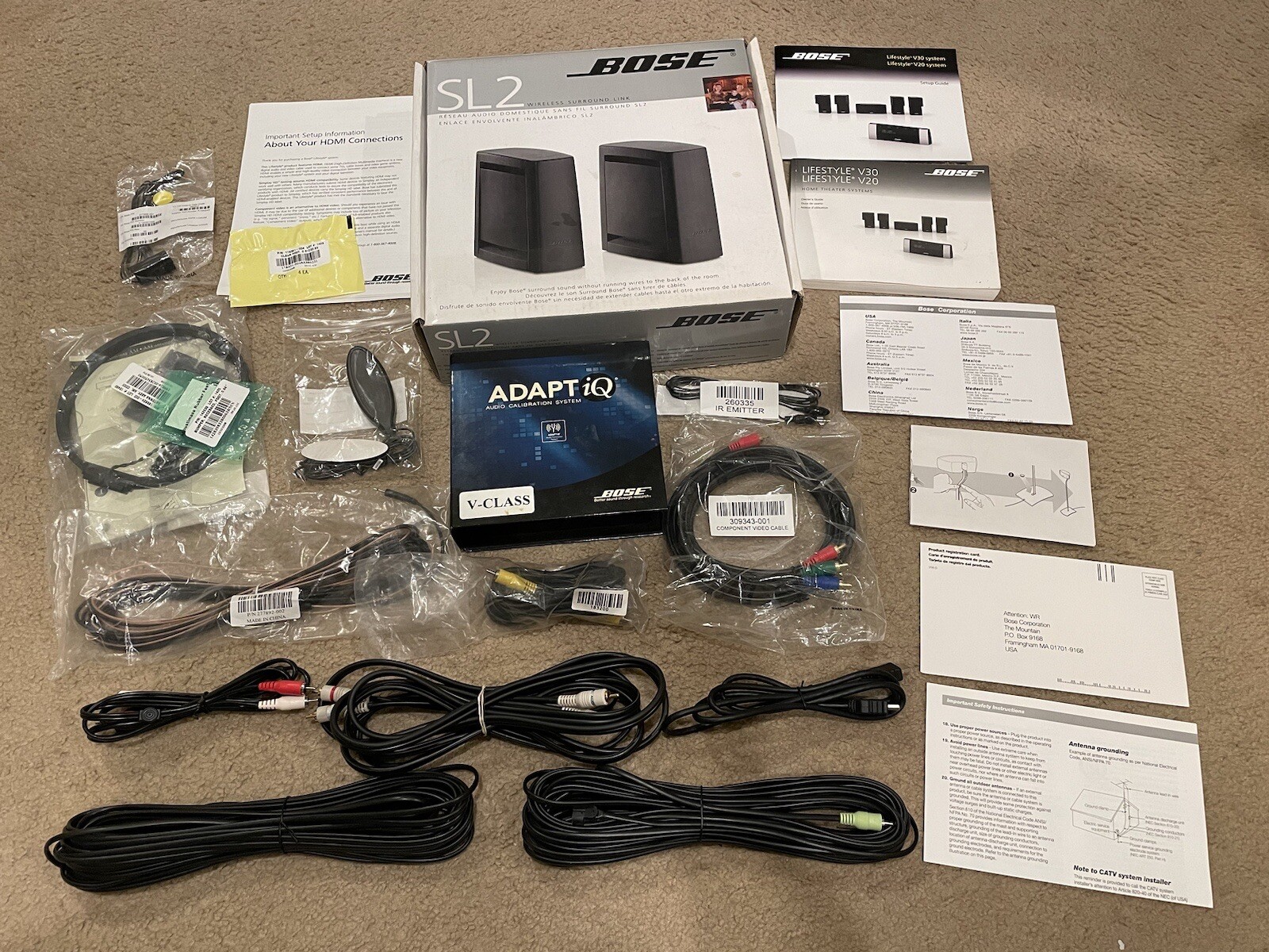 Home Theater System W/ 4 Speaker Stands & Sl2 Link