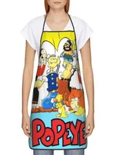 POPEYE THE SALIOR MAN AND FRIENDS LIGHT WEIGHT POLYESTER KITCHEN APRON #2