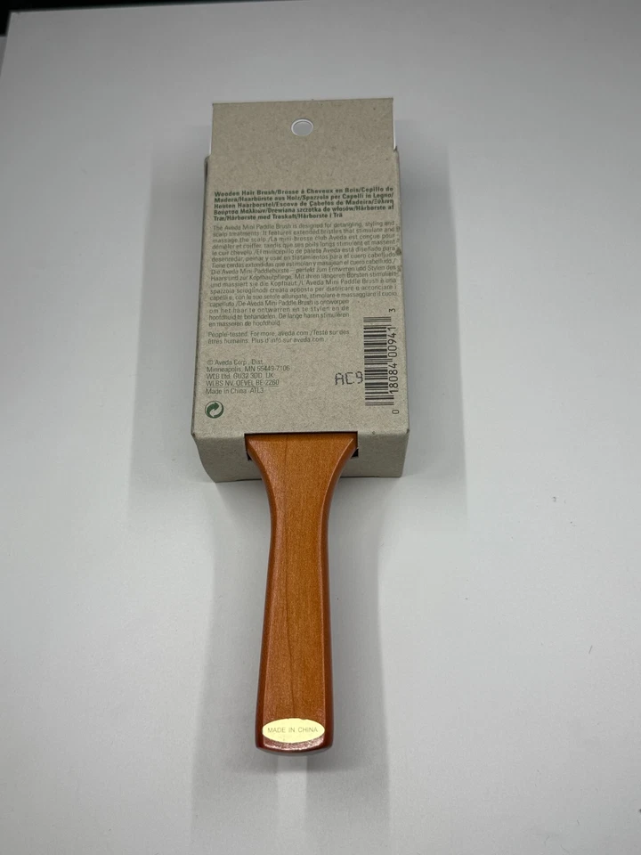 Mini cepillo de paleta de madera Aveda masajeador cuero cabelludo peine desenredante NUEVO Foto 3 de 4