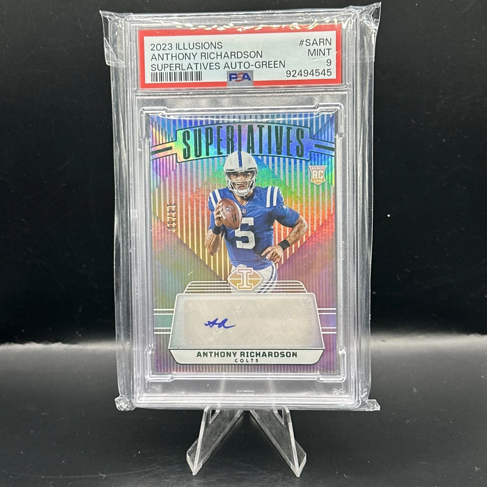 Anthony Richardson Panini Illusions Superlatives Autographs #SARN Green