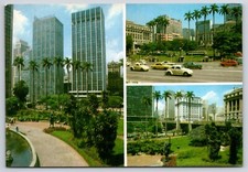 Ramos de Azevedo Square Multiview Volkswagen Bug Sao Paulo Brazil Postcard c1981