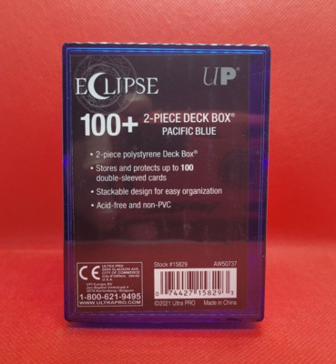 Ultra Pro Eclipse 100+ Card 2-Piece Deck Box PACIFIC BLUE. New B3G1 Free!