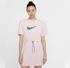 NIKE WOMEN SPORTSWEAR ICON CLASH DRESS 100 COTTON PINK sz XL