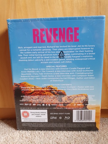 Revenge Limited Edition Blu-ray Second Sight Films BRAND NEW AND SEALED - Imagen 3 de 5