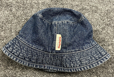 Vtg Baby Gap Toddler Hat 24-36M Denim Red Fleece 90s Y2K Retro Kidswear