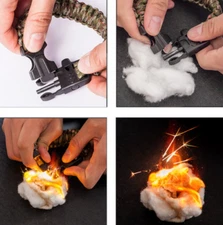 Emergency Paracord Bracelets, Survival Bracelet With Embedded Compass Whistle Su