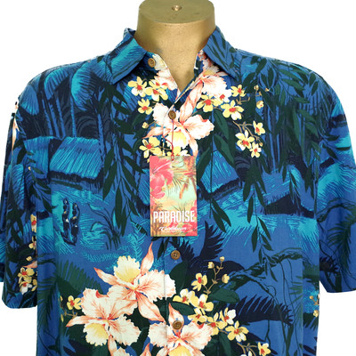 NWT Caribbean Paradise Collection XL Men's Hawaiian Shirt 51'' Chest
