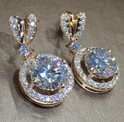 SCHÖNE OHRSTECKER TROPFEN KRISTALL GOLD GEFÜLLT MIT SWAROVSKI KRISTALLEN