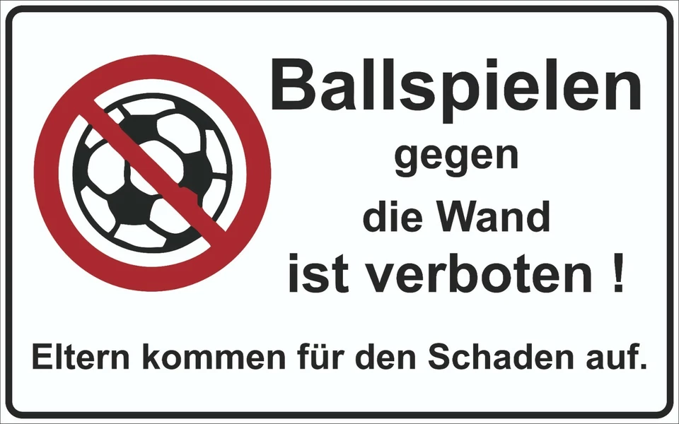 SINO Schild Spielen Fußball-Spielen verboten mit Logo Größe 600 x ca. 375 x 4,0 mm