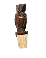 Holz geschnitzt Eule Zierkorken Korken Holzschnitzerei Indonesien Bali Java b