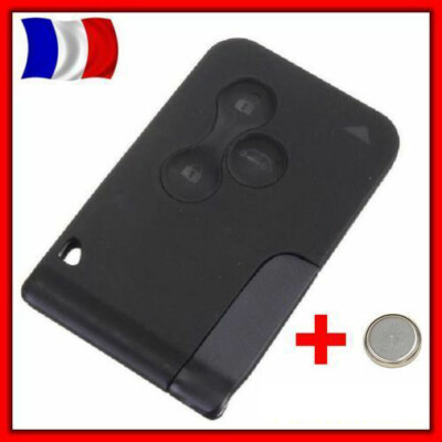 COQUE PLIP CARTE POUR RENAULT MEGANE 2/SCENIC 2 / CLIO 3 / 3 BOUTONS +LAME +PILE