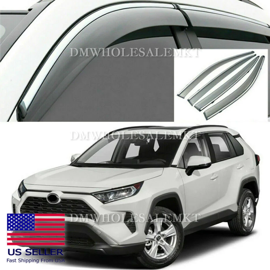 DEFECTIVE For Toyota RAV4 20192024 STICKON CHROME TRIM WINDOW VISOR RAIN G3D - Изображение 2 из 4