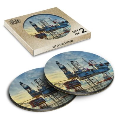 2 x Box Runde Untersetzer - Offshore Gas Öl Plattform #15671