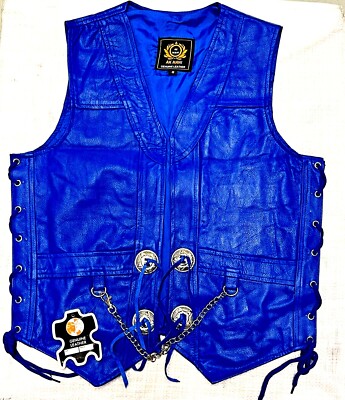 Leather Vests Mens Red Orgnal COW LEATHER Vest Chan Concho