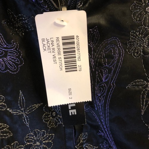 Giubbotto Chico's reversibile giacca donna taglia 2 US 12 nero floreale lino camper nuovo - Foto 5 di 17