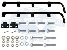 BLACK STRAIGHT  MUD FLAP HANGER 30" HEAVY DUTY STEEL SET SEMI TRUCK - PAIR