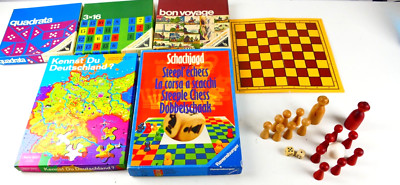 Spiele Konvolut Vintage 5 Brettspiele Bon Voyage Quadrata 3x16 u.a. M-5556