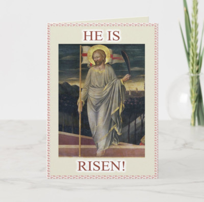 HE IS RISEN - 5.5'' x 8.5'' Easter Greeting Card with Writing Space Inside