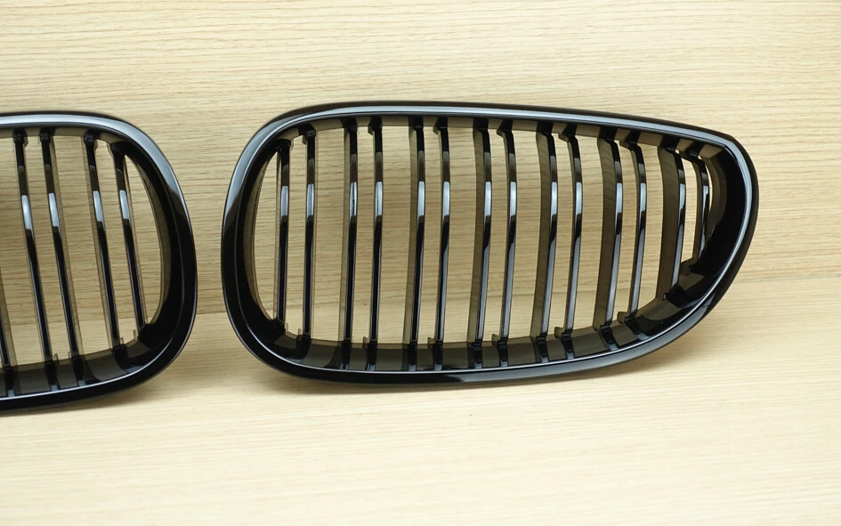 M STYLE HIGH SHINY BLACK BMW E60/E61 5-Series 4Dr FRONT GRILLS GRILLE KIDNEY - Image 4 of 4