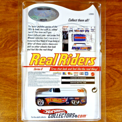 Hot Wheels RLC Real Riders '55 Chevy Panel 9803/11000 Blue White
