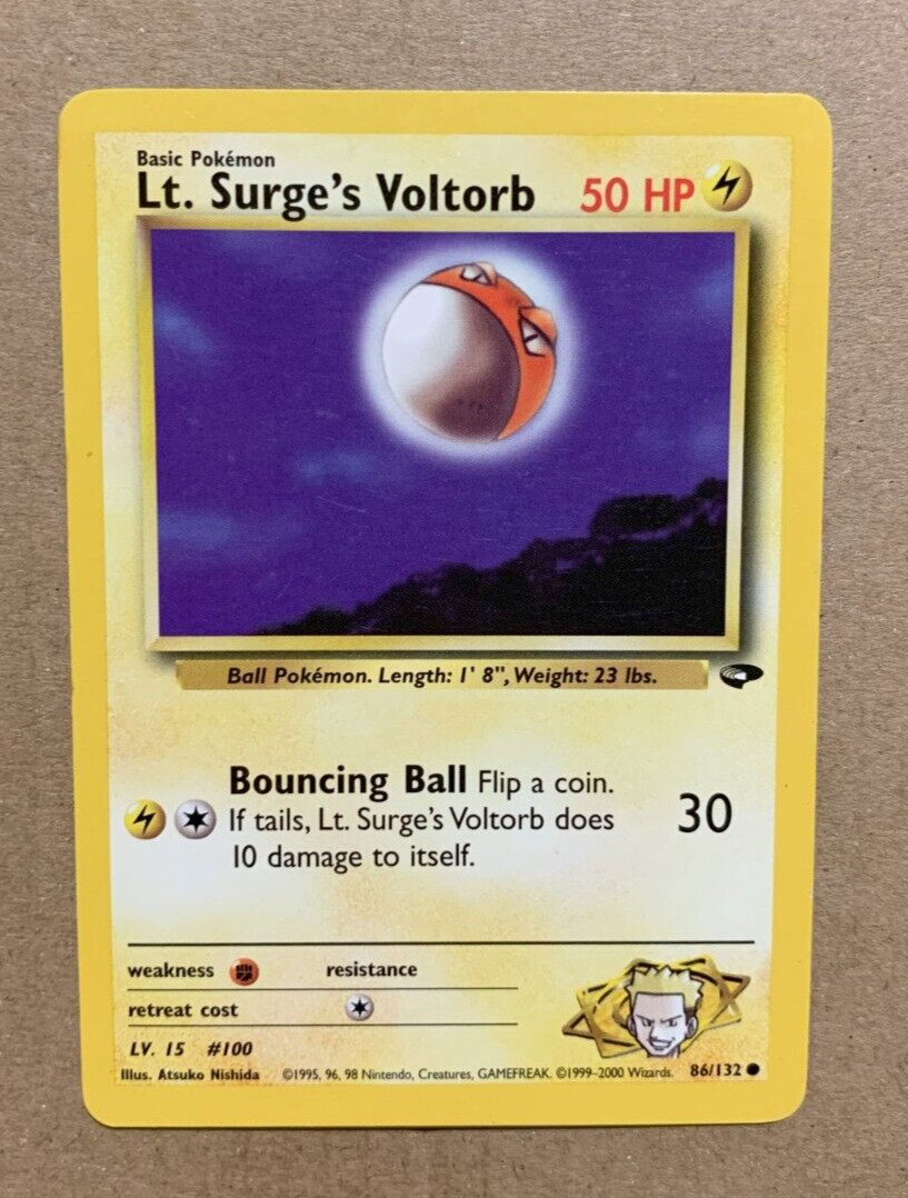 Lt. Surge's Voltorb 86/132 Gym Challenge - Common Pokemon Card - NM