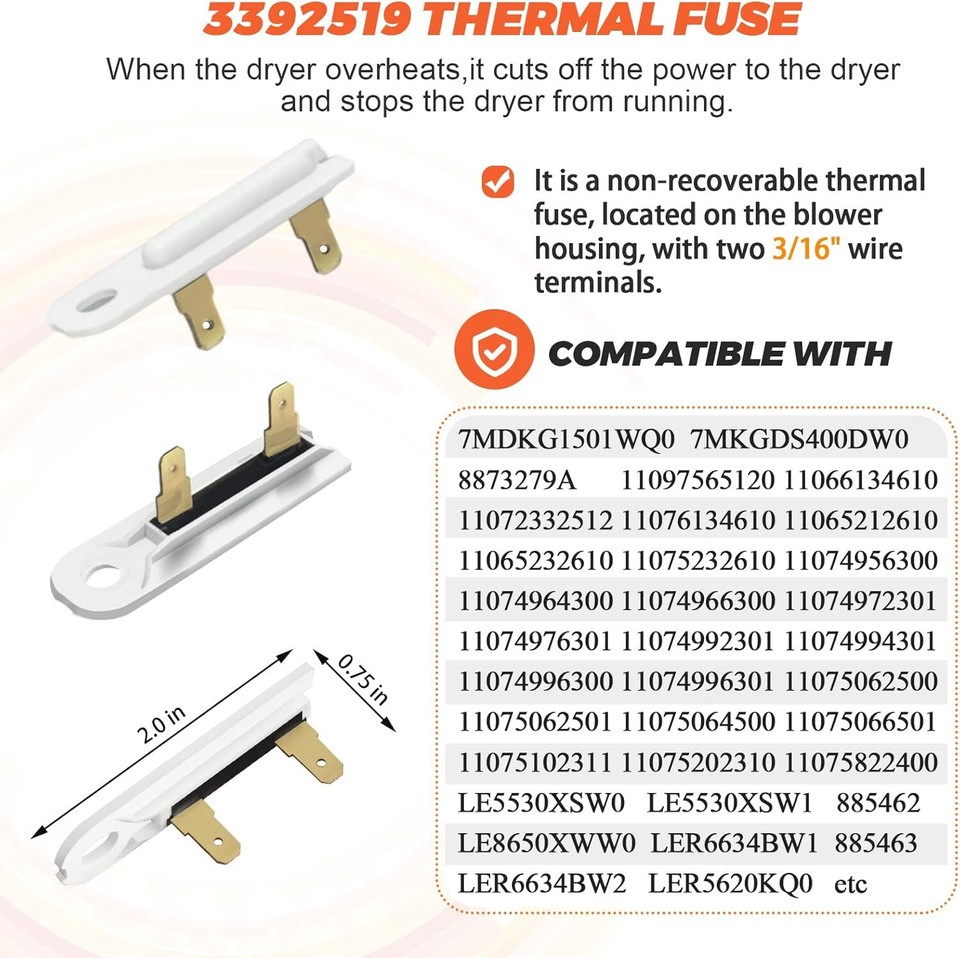 Dryer Heating Element For Amana NED4655EW1 NED4655EW0 NED4705EW0