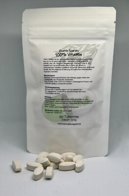 100% VitaMin Tabletten * 60 Tabletten* mit 20 Vitaminen und Mineralien