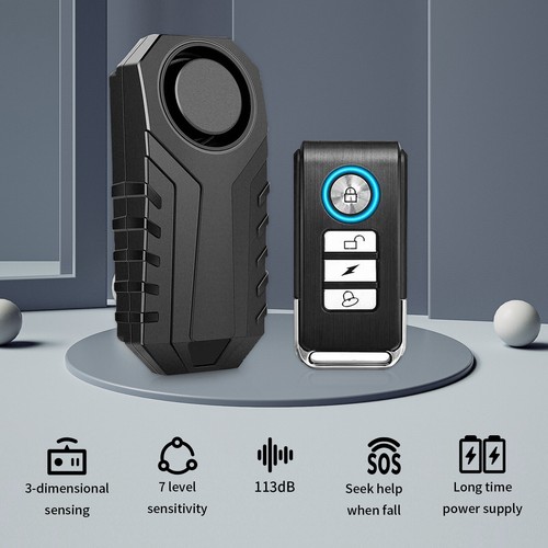 2x Mini Wireless Anti-Theft Vibration Motorcycle Bike Security Alarm Remote NEW - Picture 3 of 12