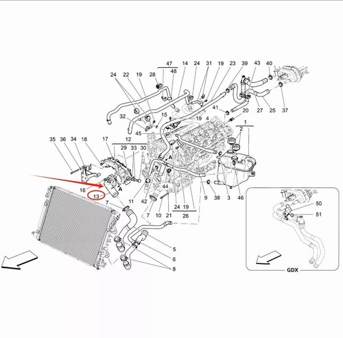 Carcasa termostato OEM 330424 para Maserati Ghibli Levante Quattroporte, gasolina - Imagen 12 de 12